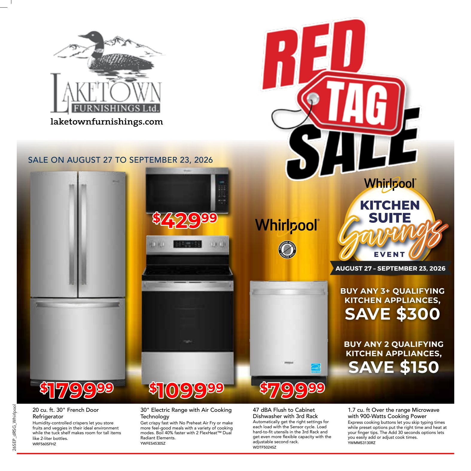 Laketown appliance promotional flyer