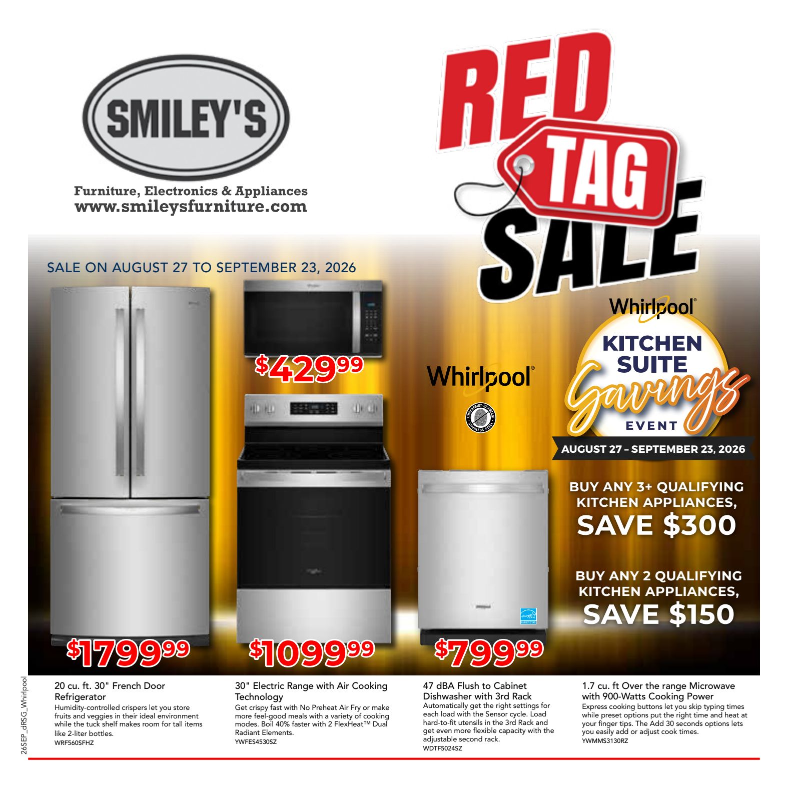 Smiley's appliance promotional flyer