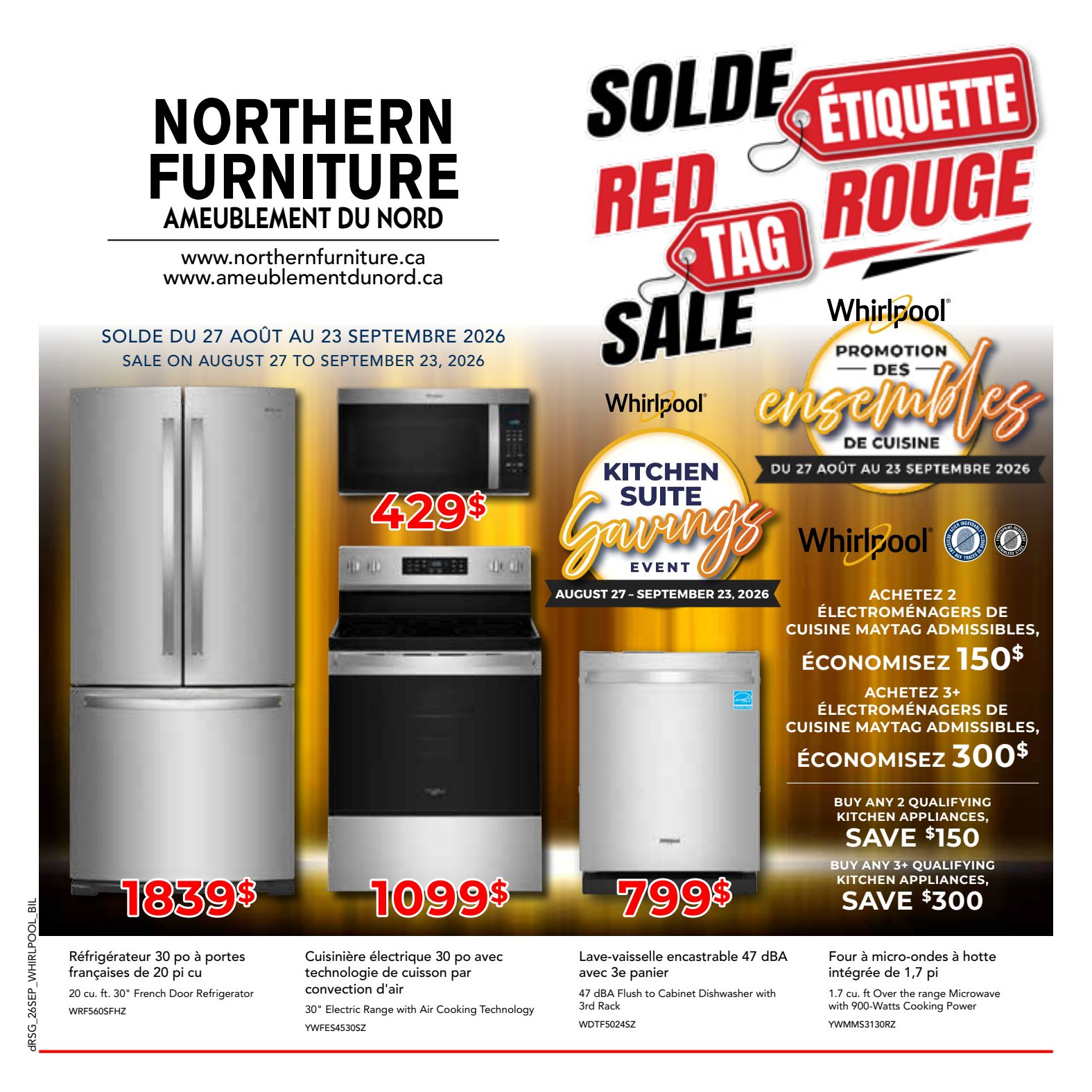 Northern Furniture appliance promotional flyer