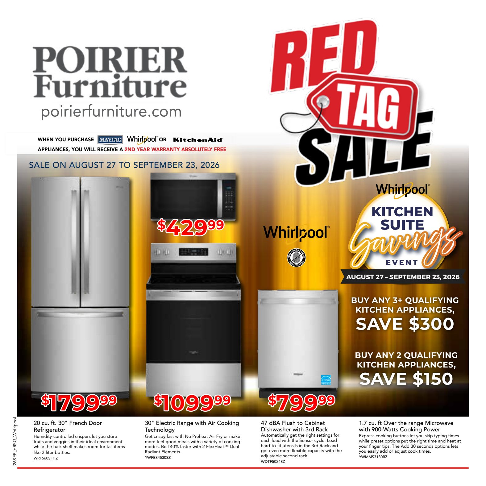 Poirier appliance promotional flyer