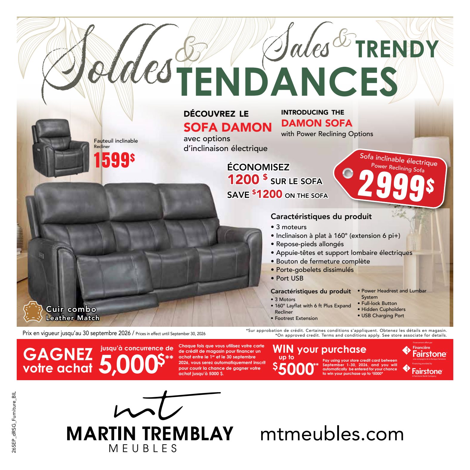 Martin Tremblay furniture promotional flyer