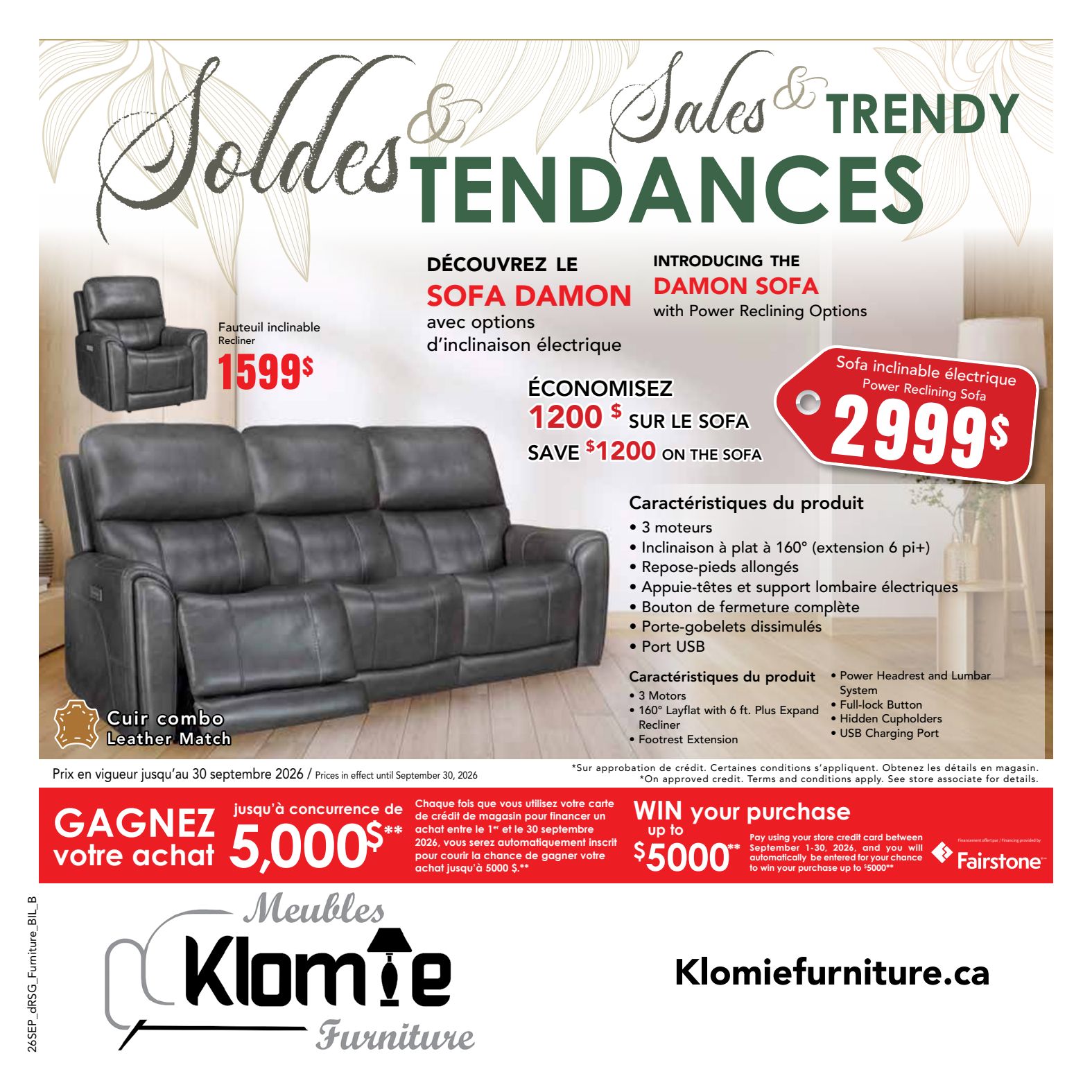 Dépliant publicitaire pour meubles Klomie