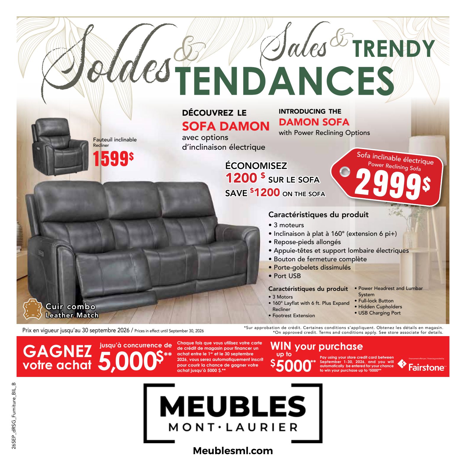 Mont-Laurier furniture promotional flyer