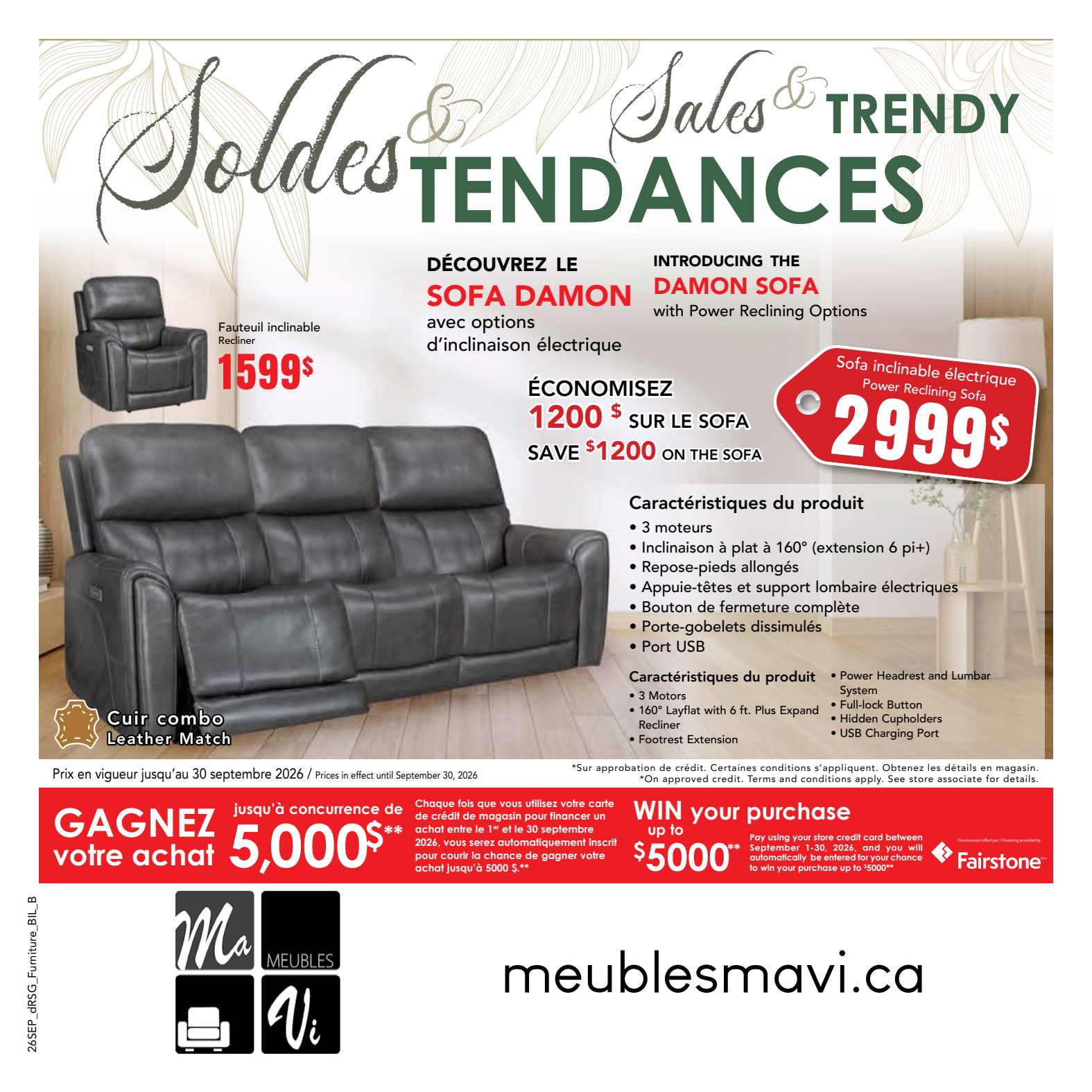 Dépliant promotionnel pour meubles MaVi
