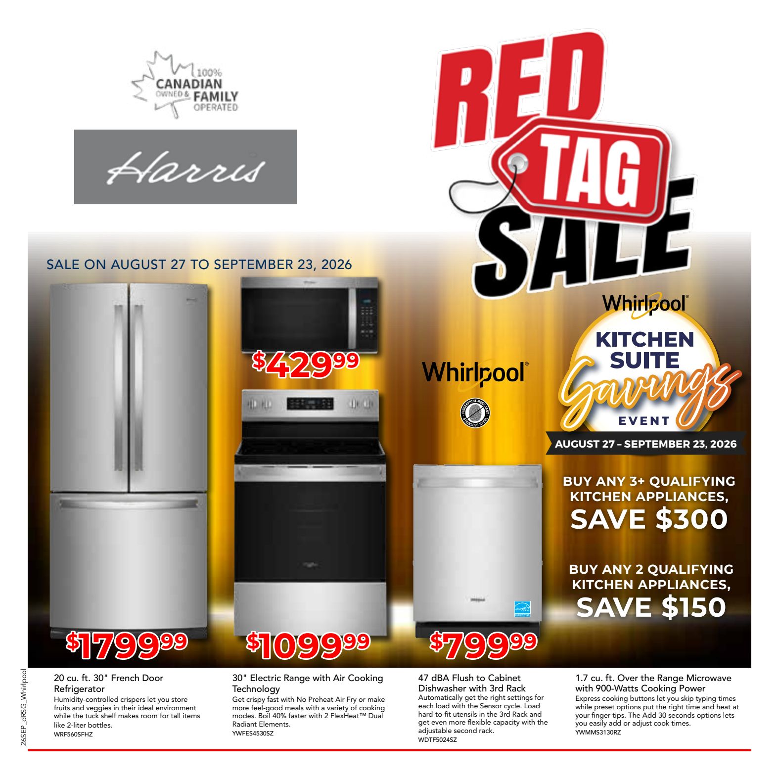 Harris appliance promotional flyer