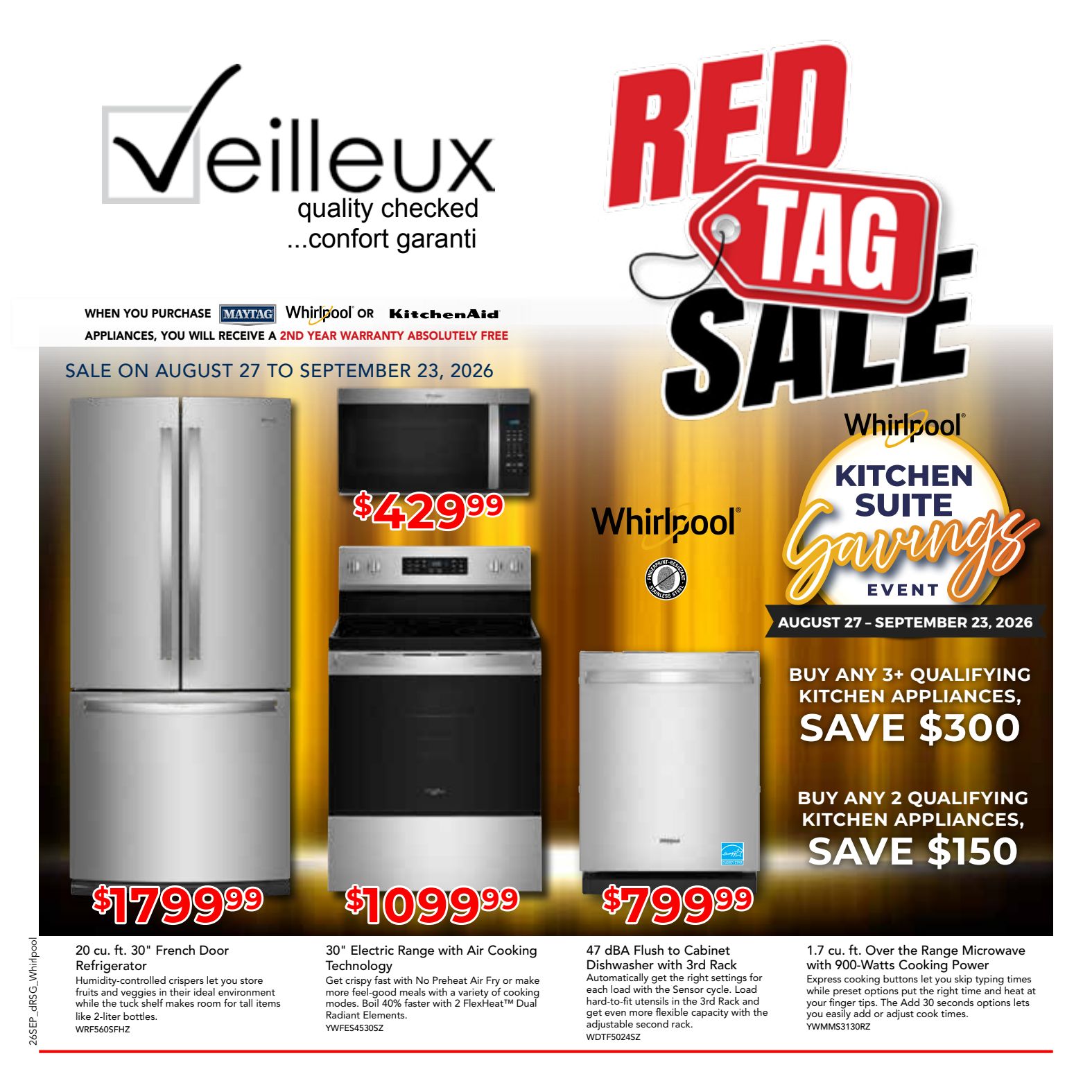 Veilleux appliance promotional flyer