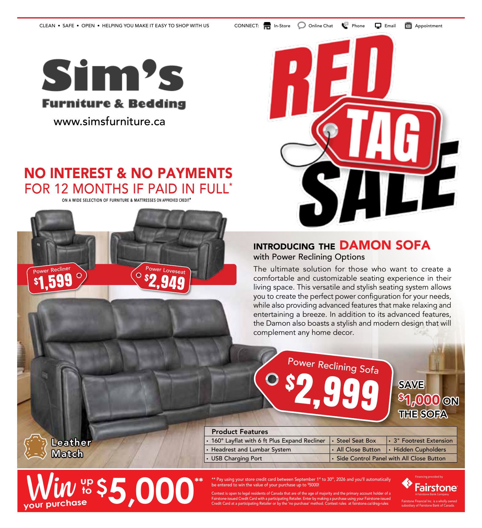 Sims furniture promotional flyer