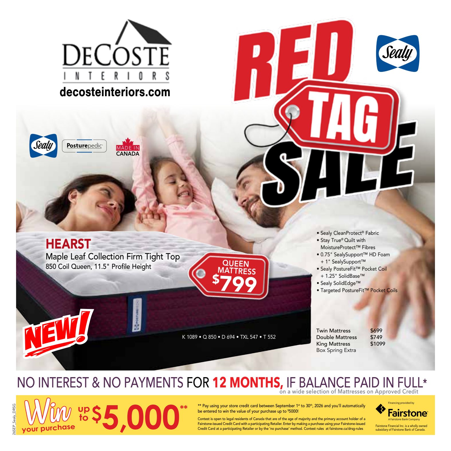 DeCoste 4-week promotional flyer