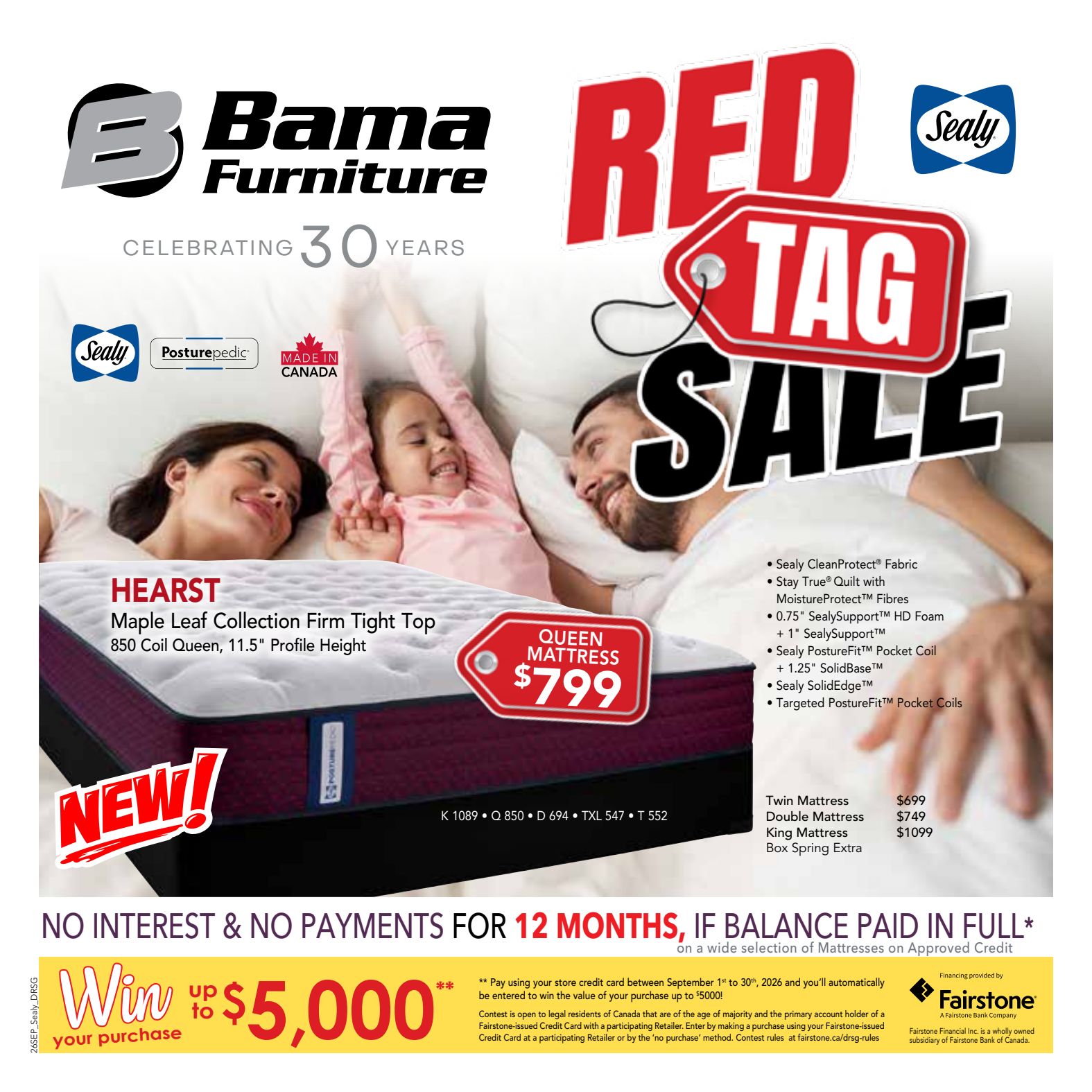 Bama Sealy promotional flyer