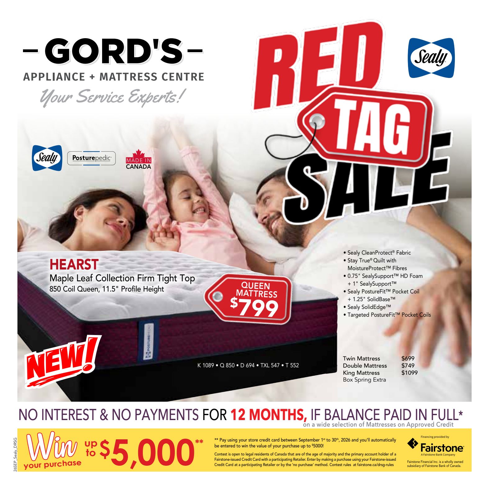 Gord's 4-week promotional flyer