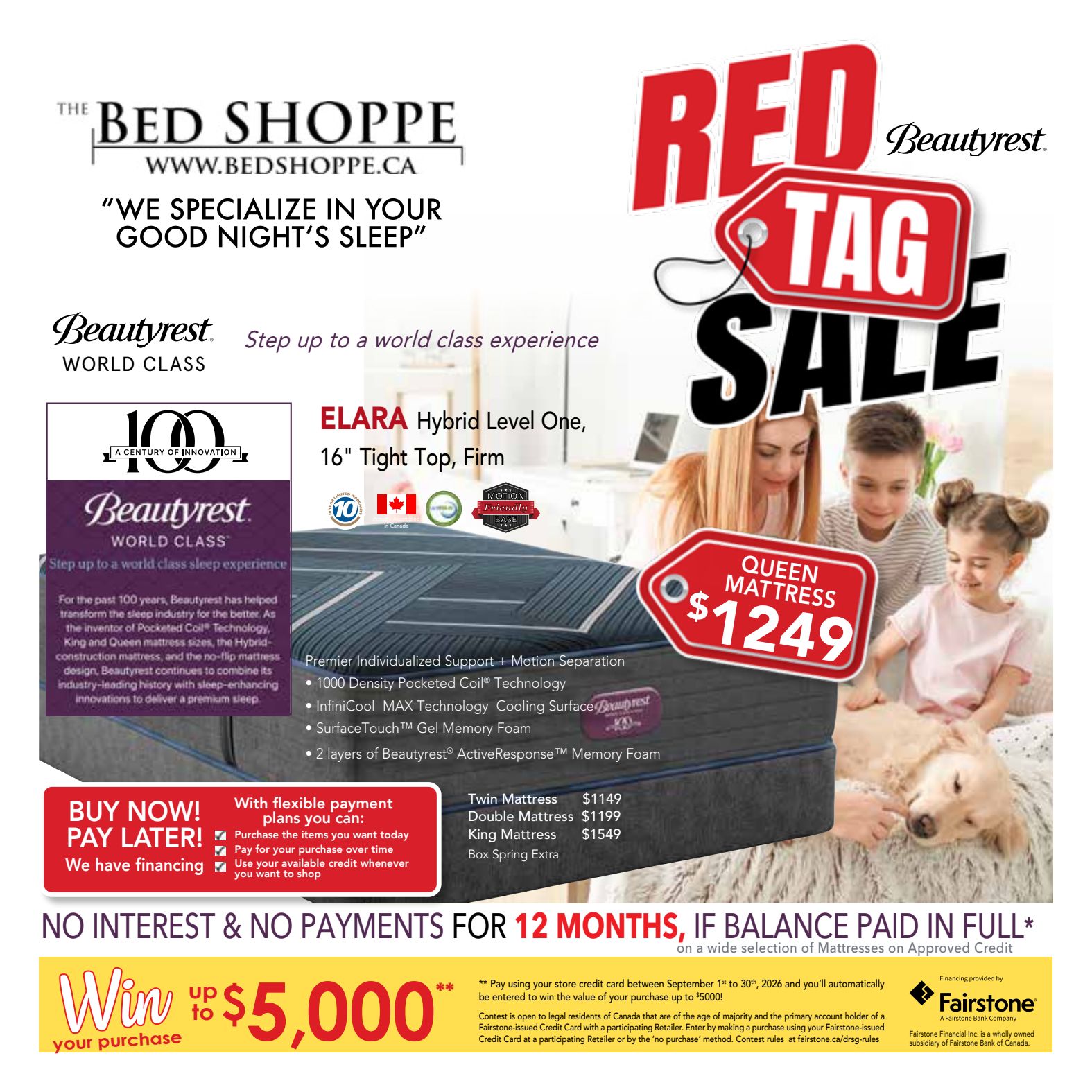 Bed Shoppe promotional flyer 1