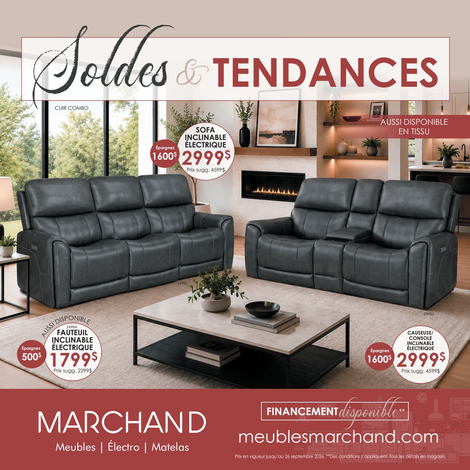 Marchand September furniture promotional flyer