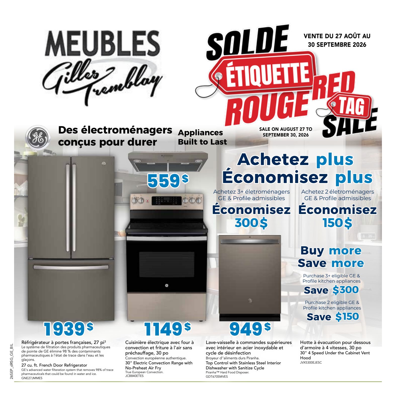 Gilles Tremblay GE appliance promotional flyer