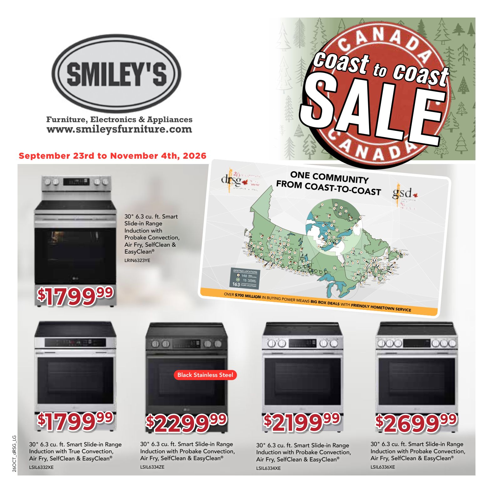 Smiley's appliance promotional flyer