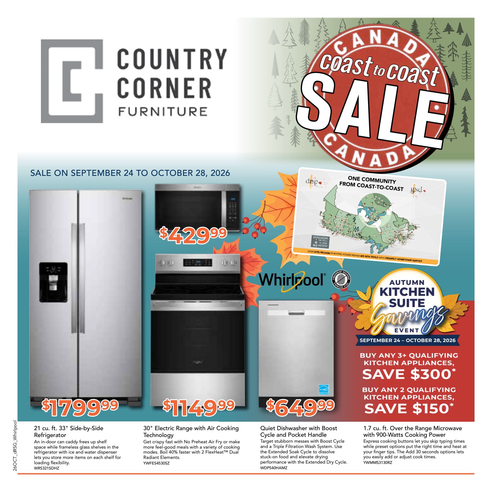 Country Corner La Crete appliance promotional flyer