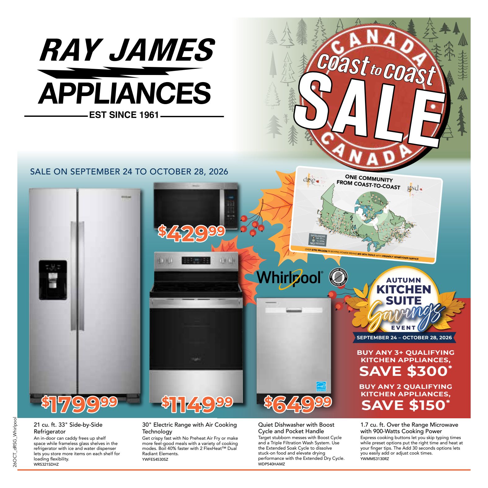 Ray James appliance promotional flyer