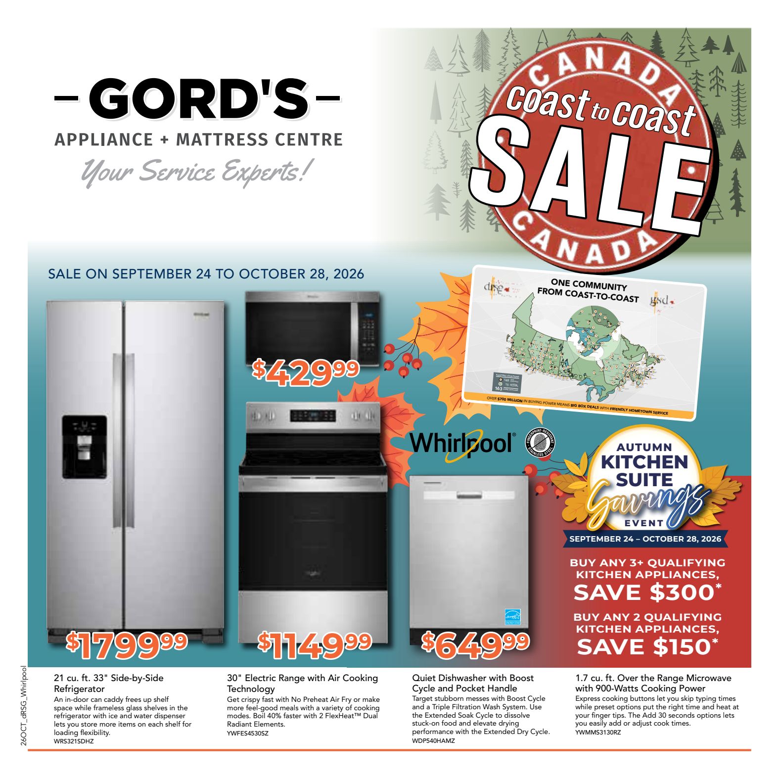 Gord's appliance promotional flyer