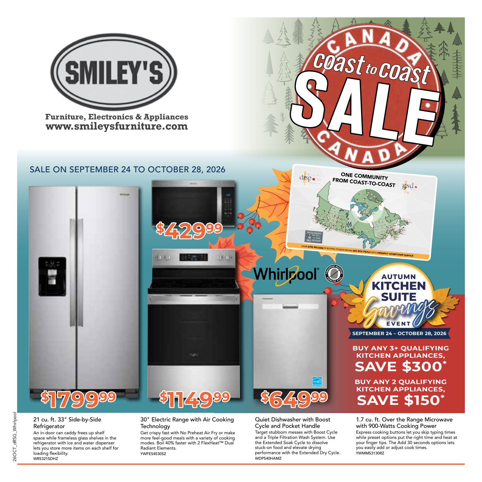 Smiley's appliance promotional flyer