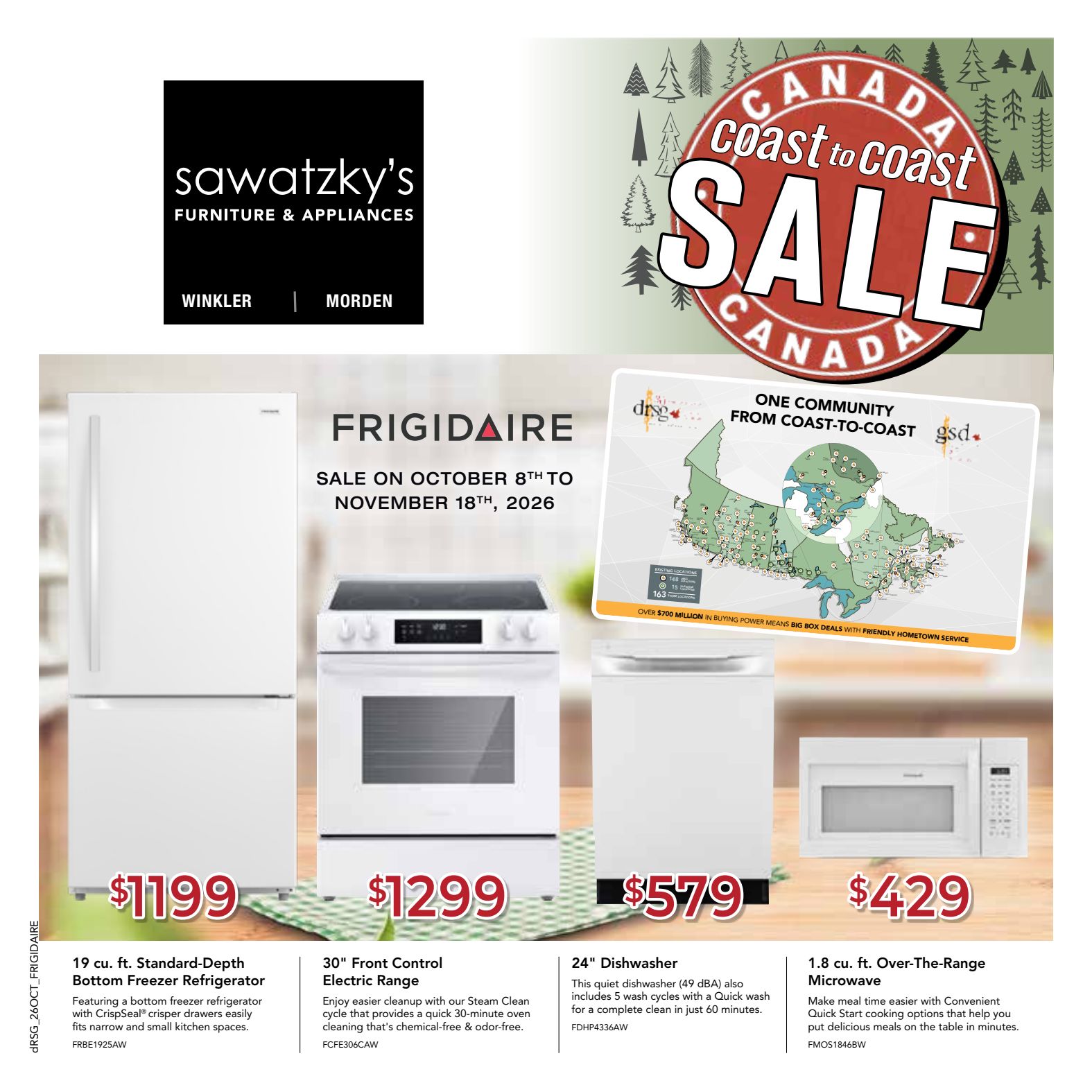 Sawatzky's Frigidaire promotional flyer