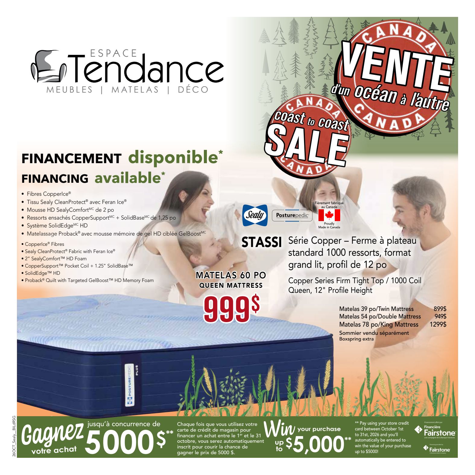 Espace Tendance Sealy Mattresses Flyer