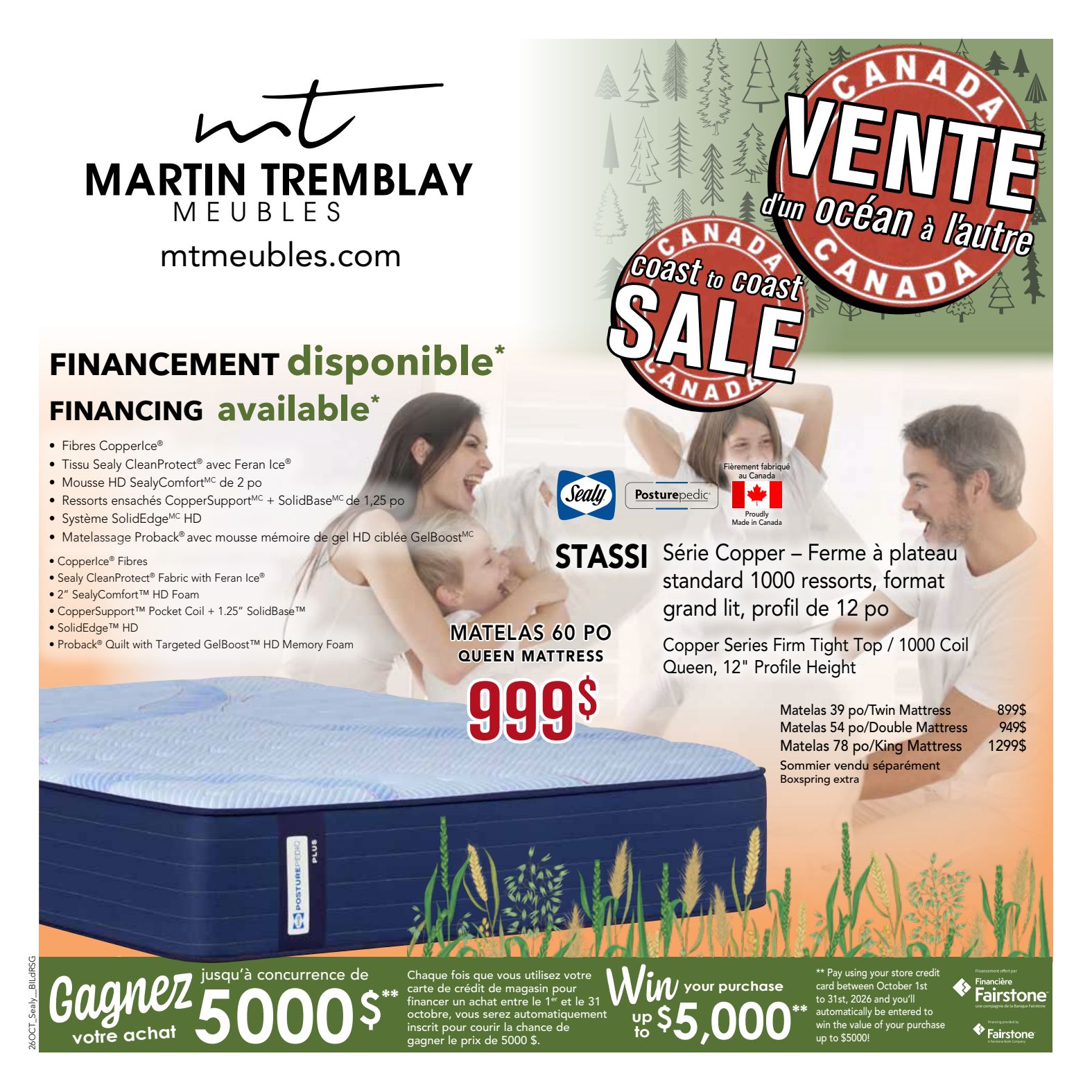 Martin Tremblay Sealy promotional flyer