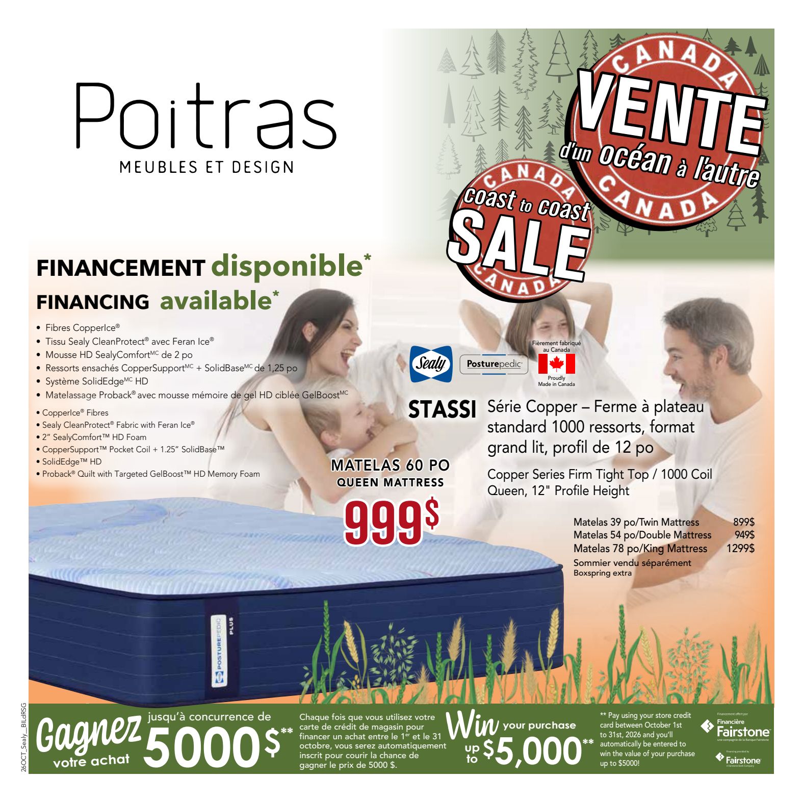 Poitras Sealy promotional flyer
