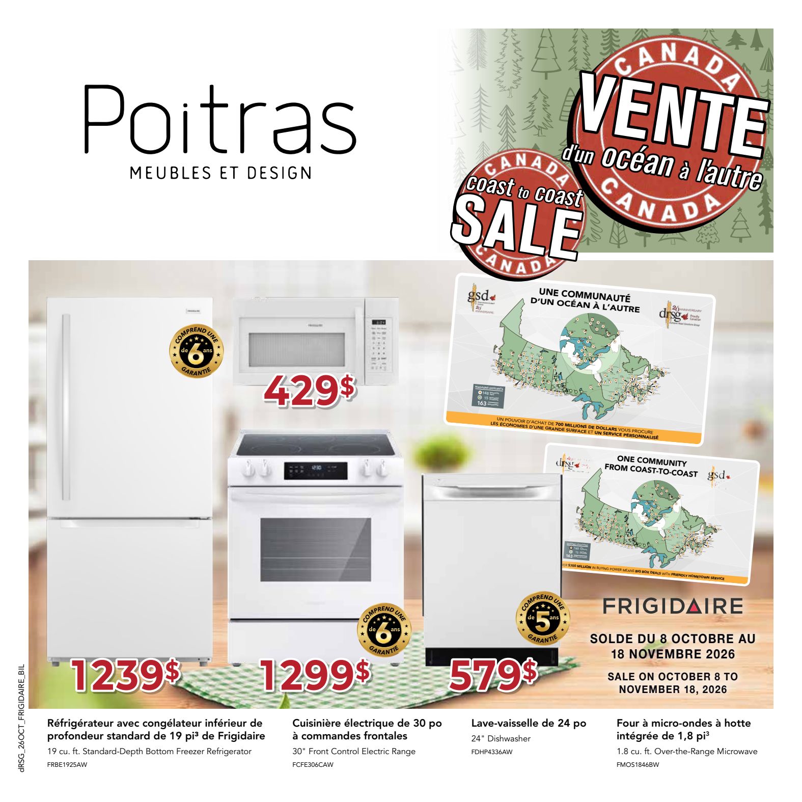 Poitras Frigidaire promotional flyer