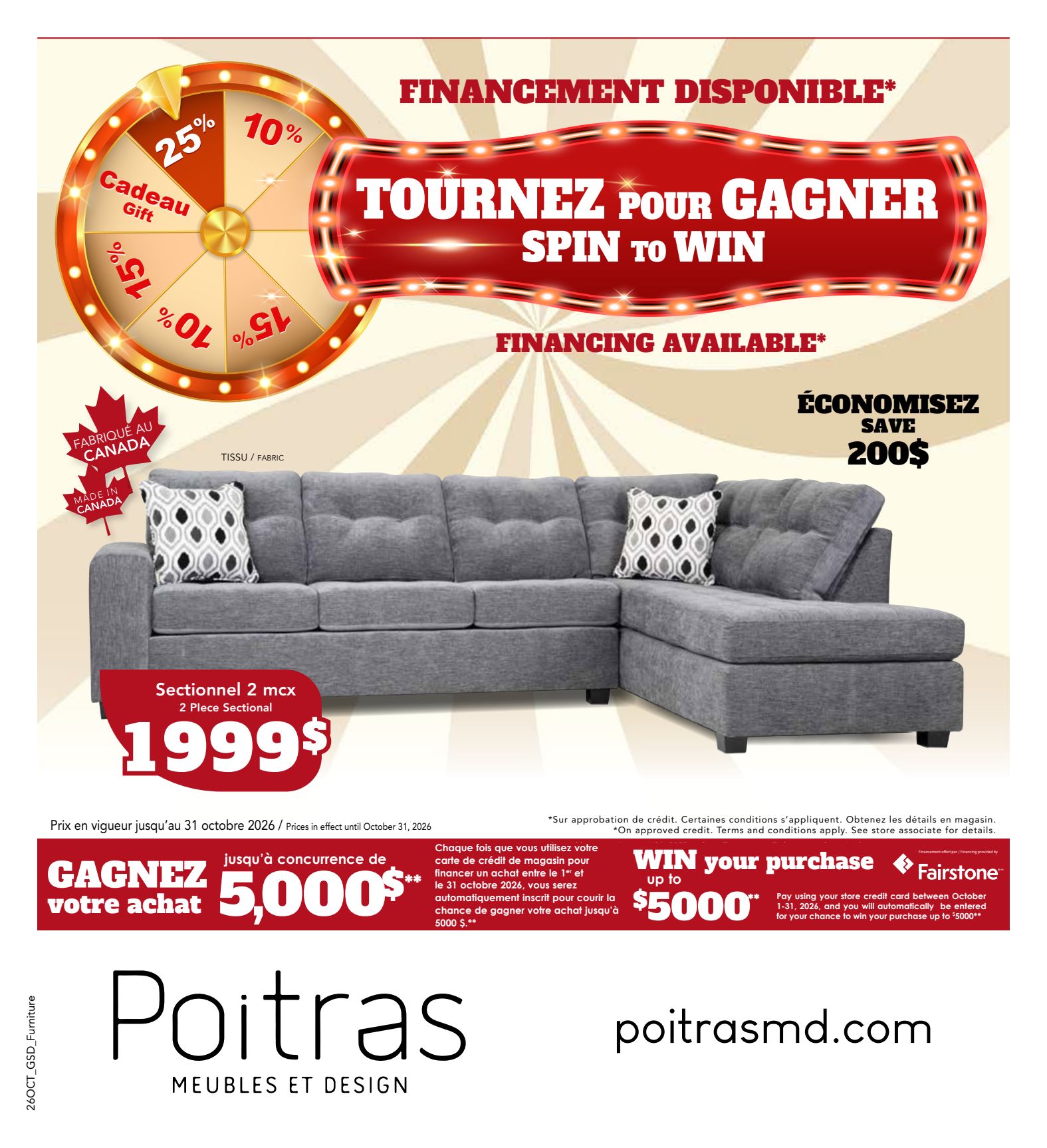 Poitras Furniture promotional flyer