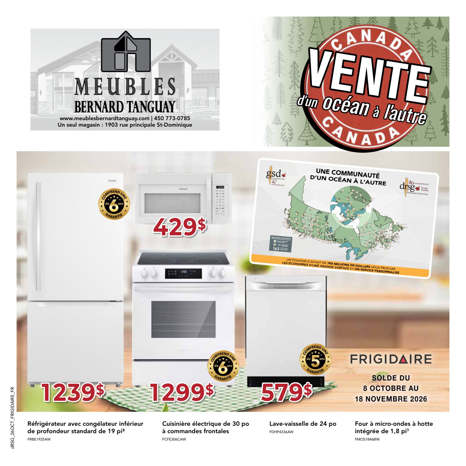 Bernard Tanguay Frigidaire promotional flyer