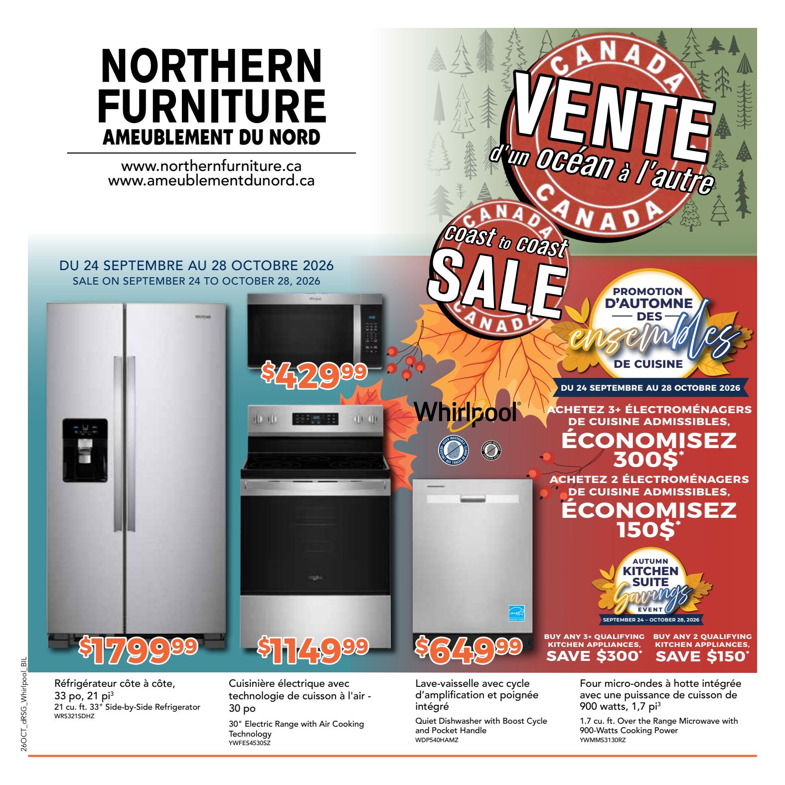 Northern Furniture appliance promotional flyer