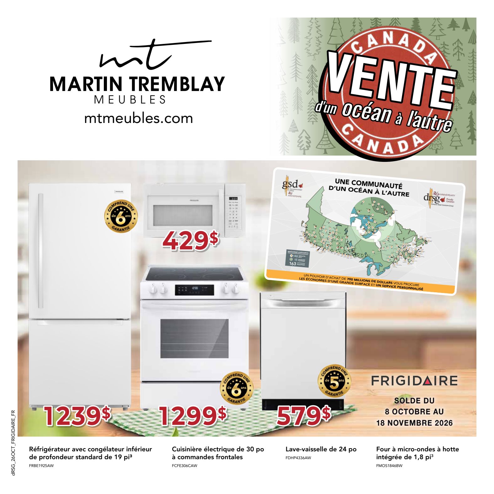 Martin Tremblay Frigidaire promotional flyer