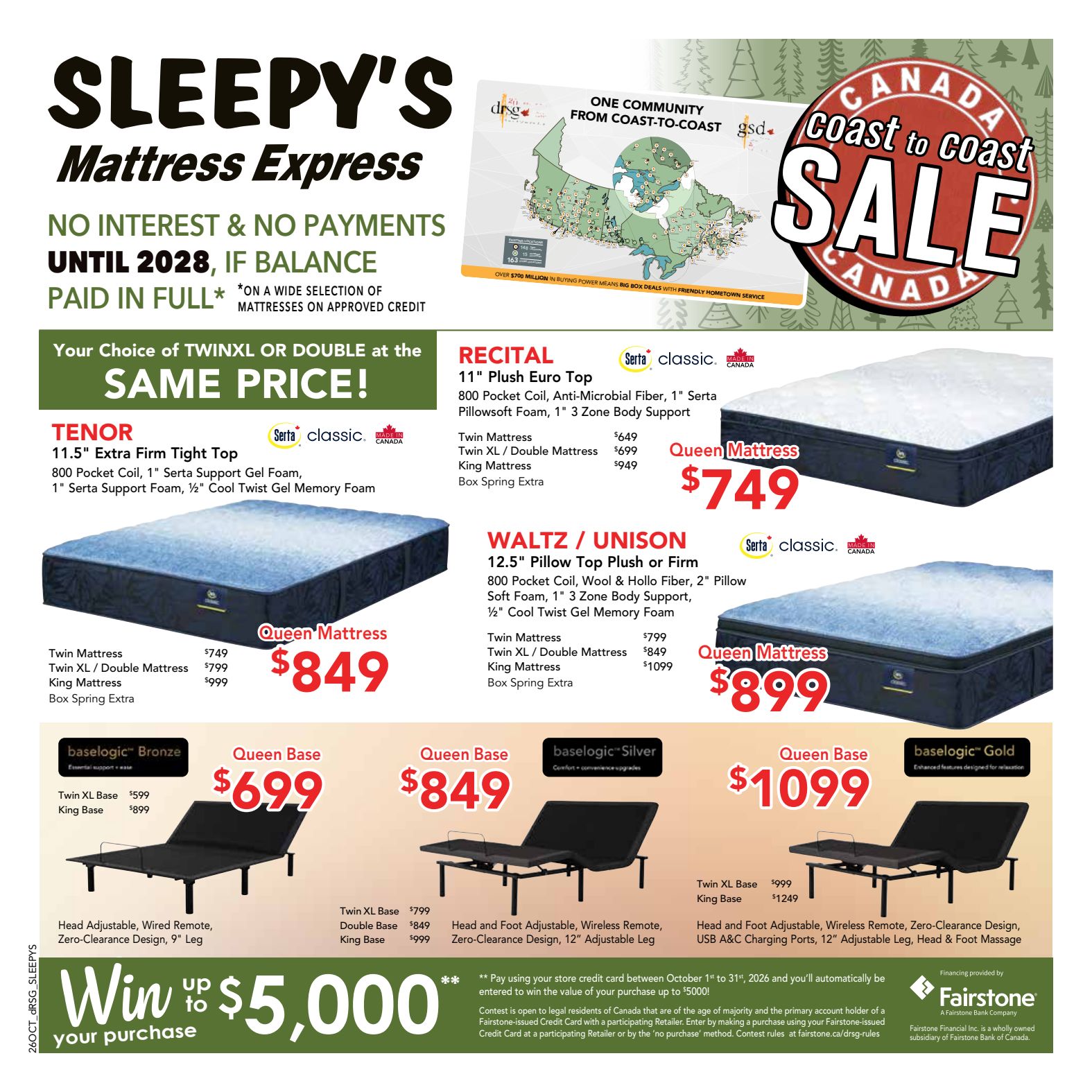 Sleepy's September promotional flyer