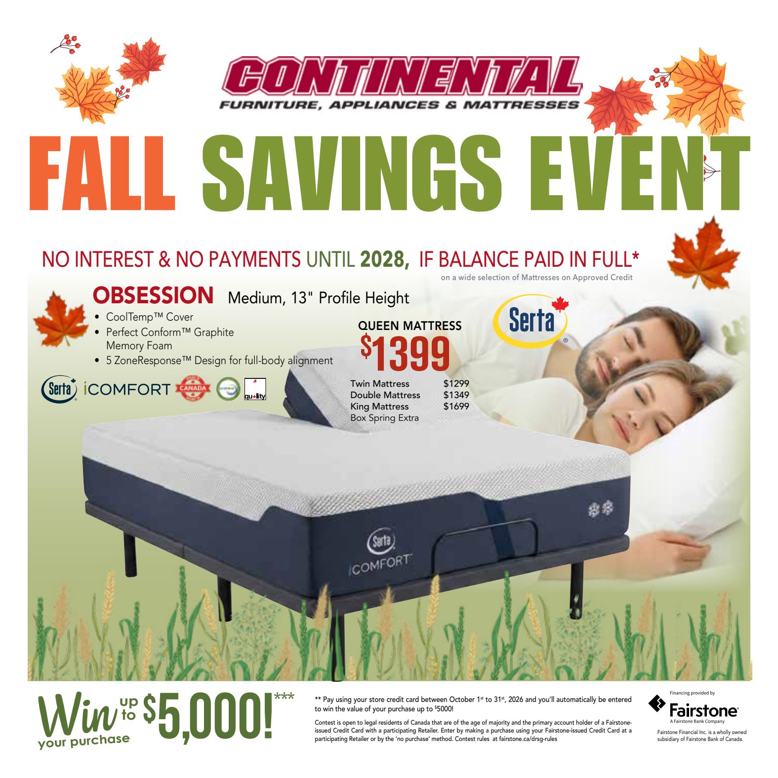 Continental Serta promotional flyer