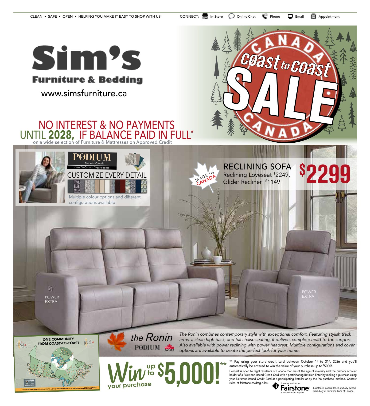 Sims furniture promotional flyer