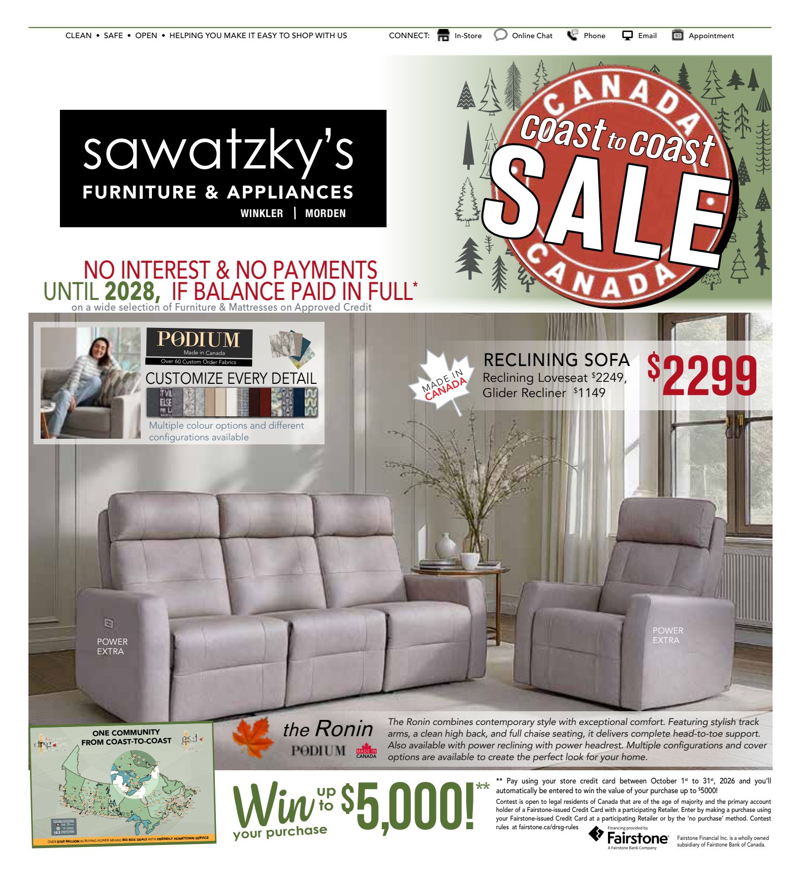 Sawatzky's furniture promotional flyer