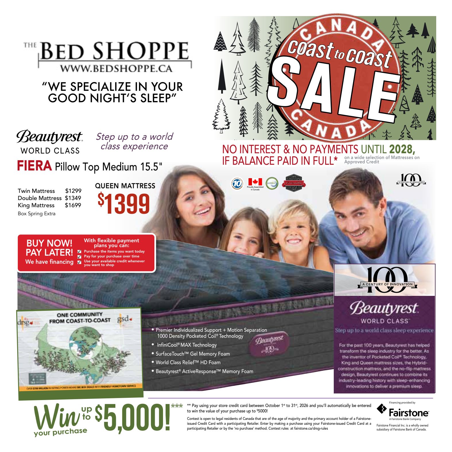 Bed Shoppe promotional flyer 1