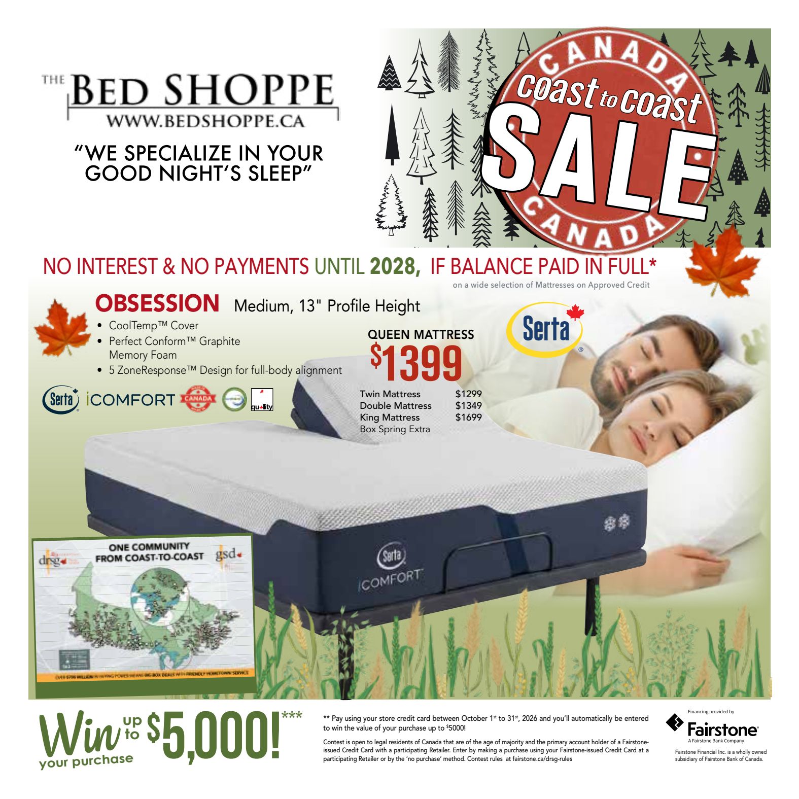 Bed Shoppe promotional flyer 2
