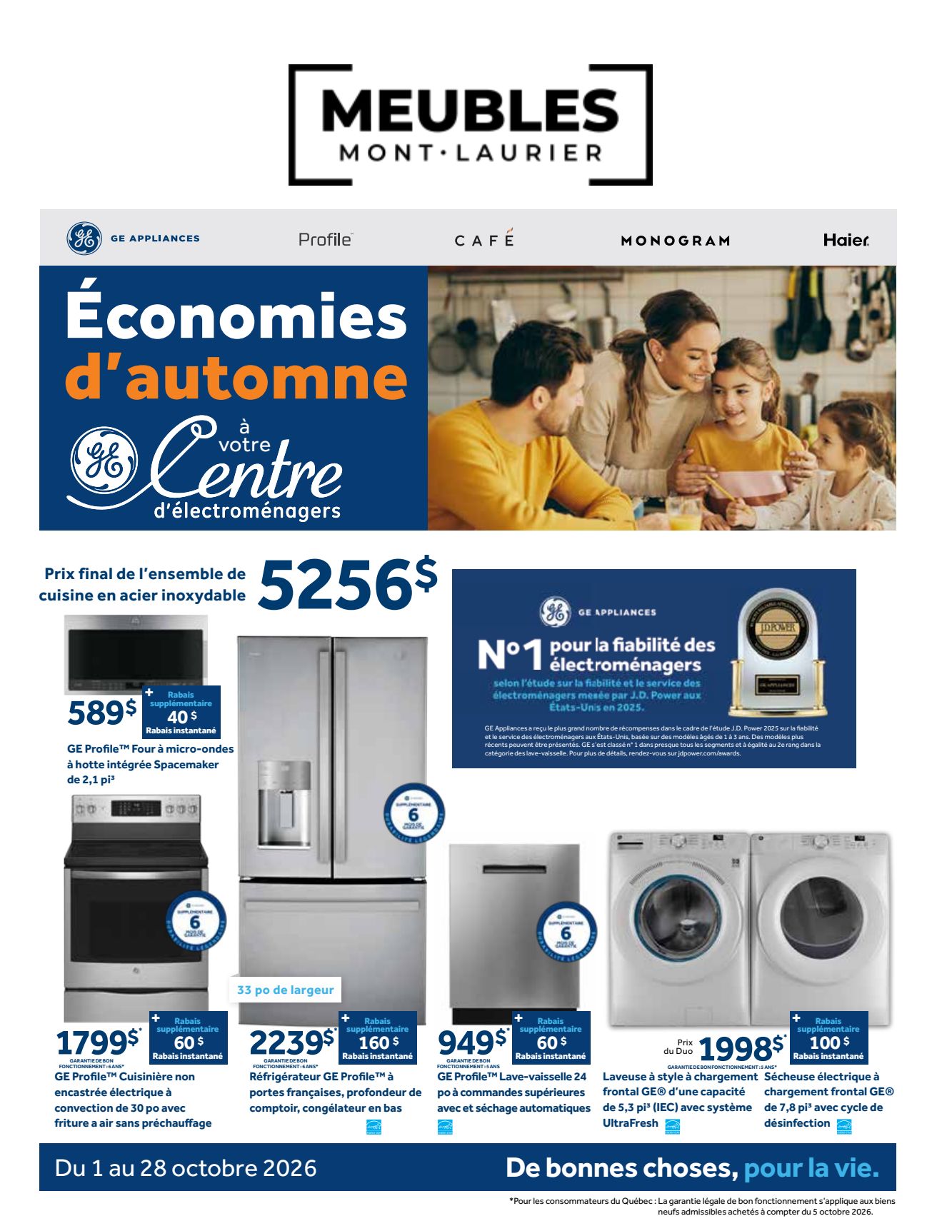 Mont-Laurier GE appliance promotional flyer
