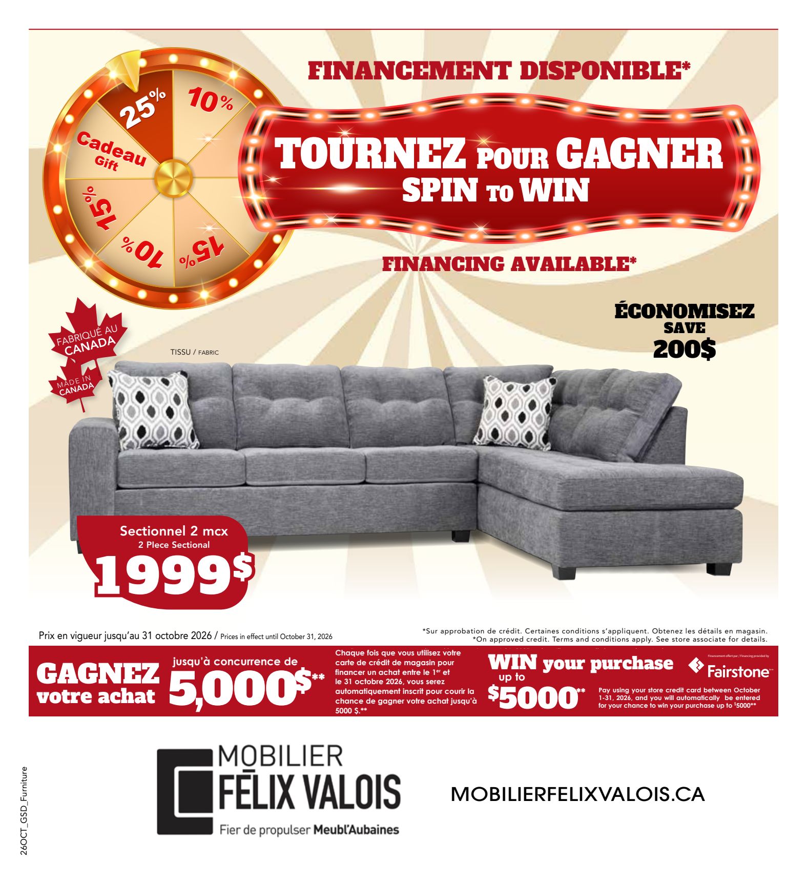 Mobilier Felix Valois furniture promotional flyer