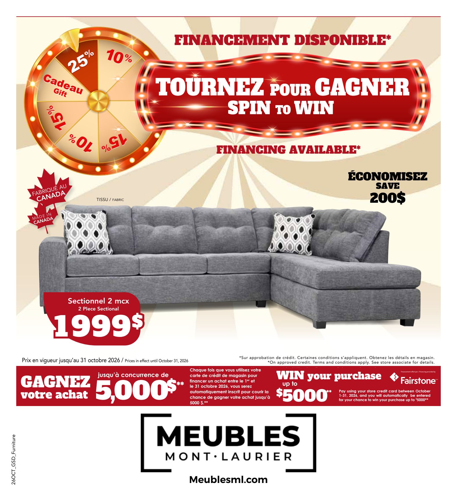 Mont-Laurier furniture promotional flyer