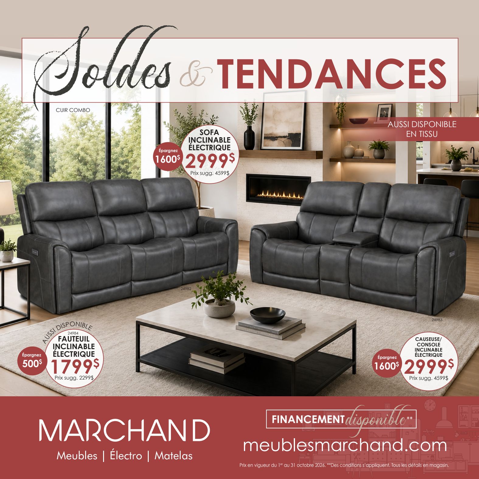 Marchand October furniture promotional flyer