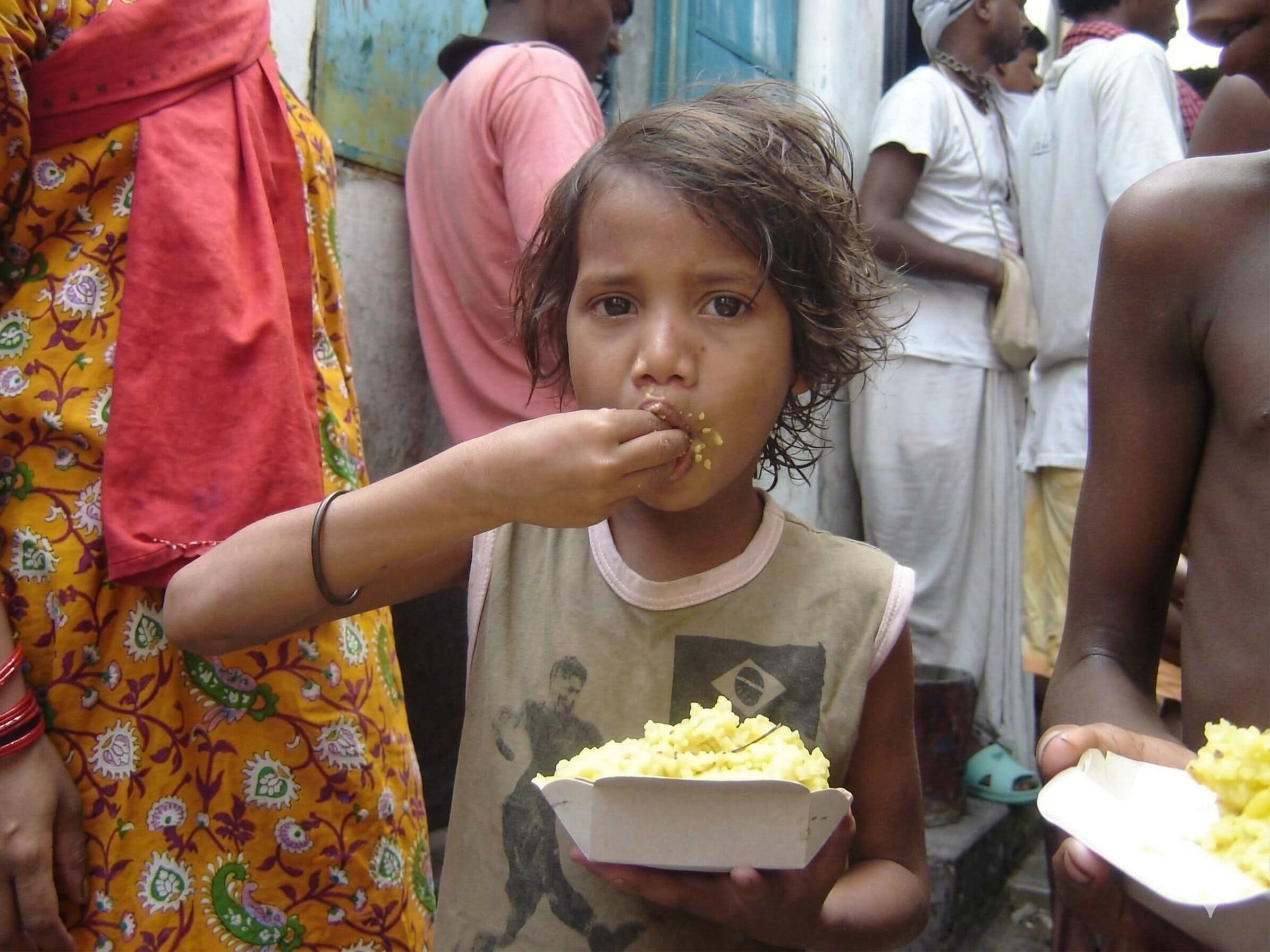 Feeding children in Guwahati