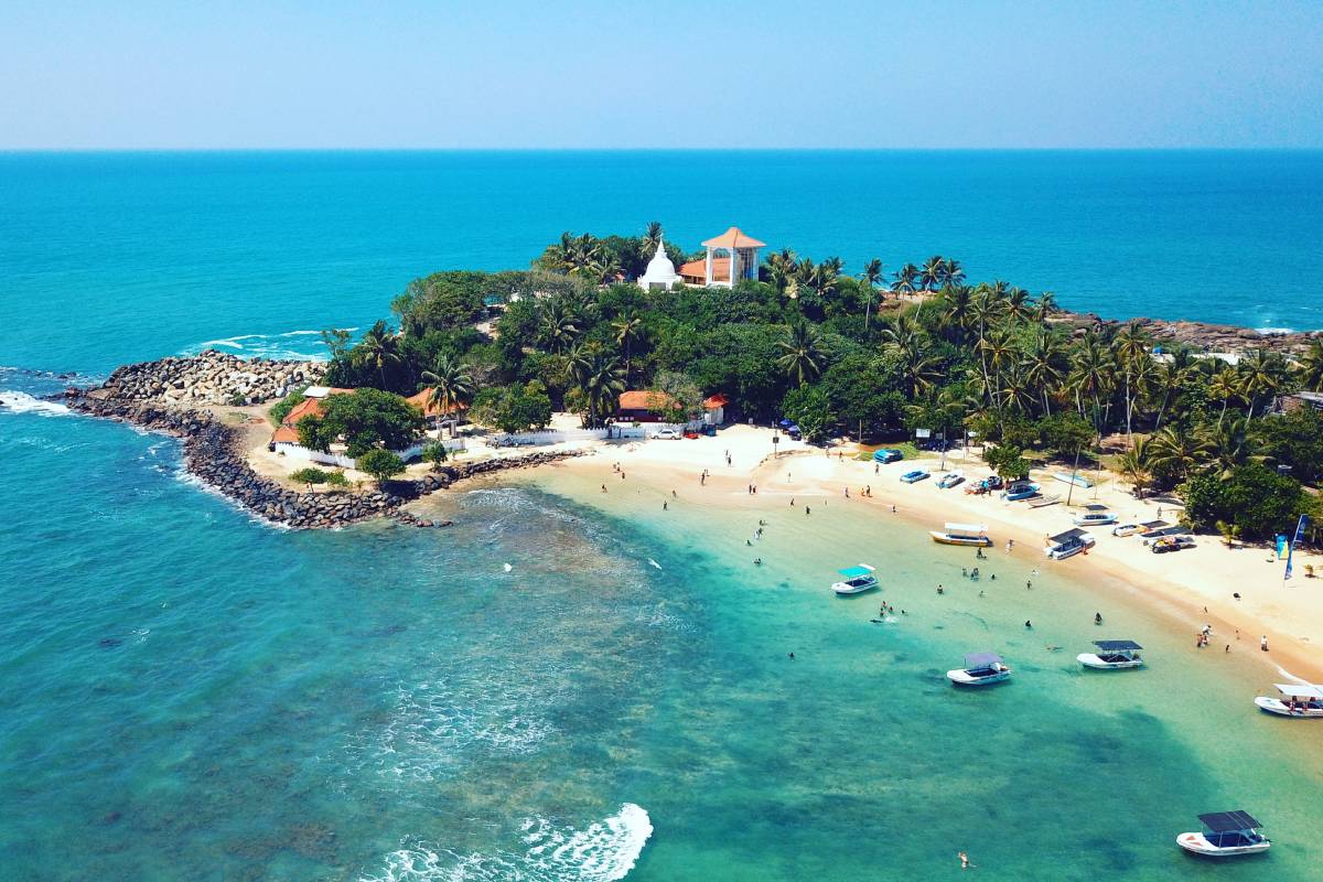 Aerial view of Unawatuna Beach