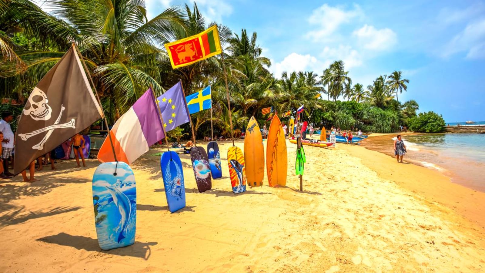 Beach scene in Hikkaduwa
