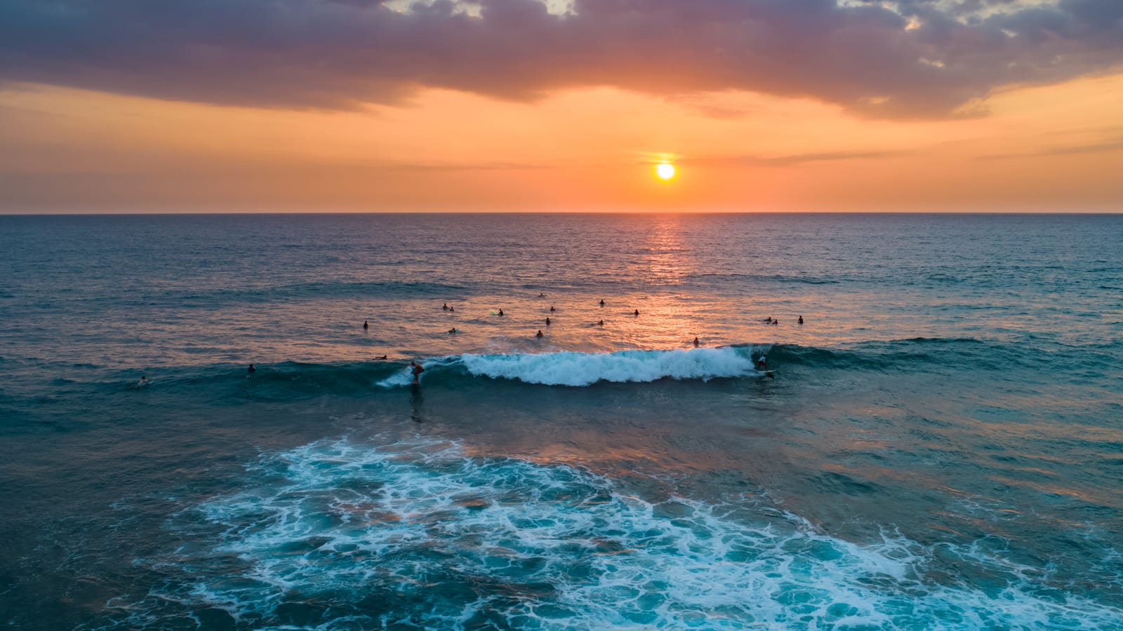 Hikkaduwa beach at twilight