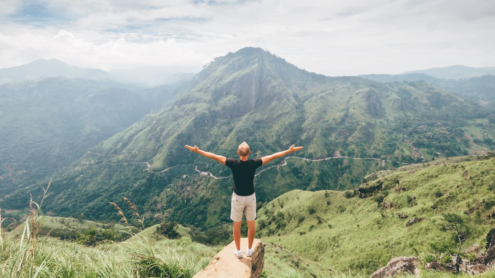 Hiker on Little Adam’s Peak trail