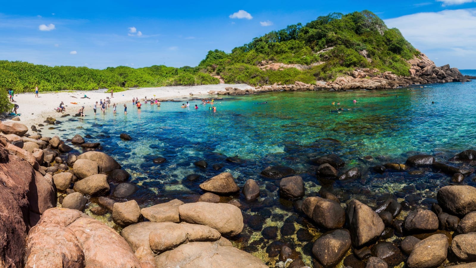 Clear waters surrounding Pigeon Island