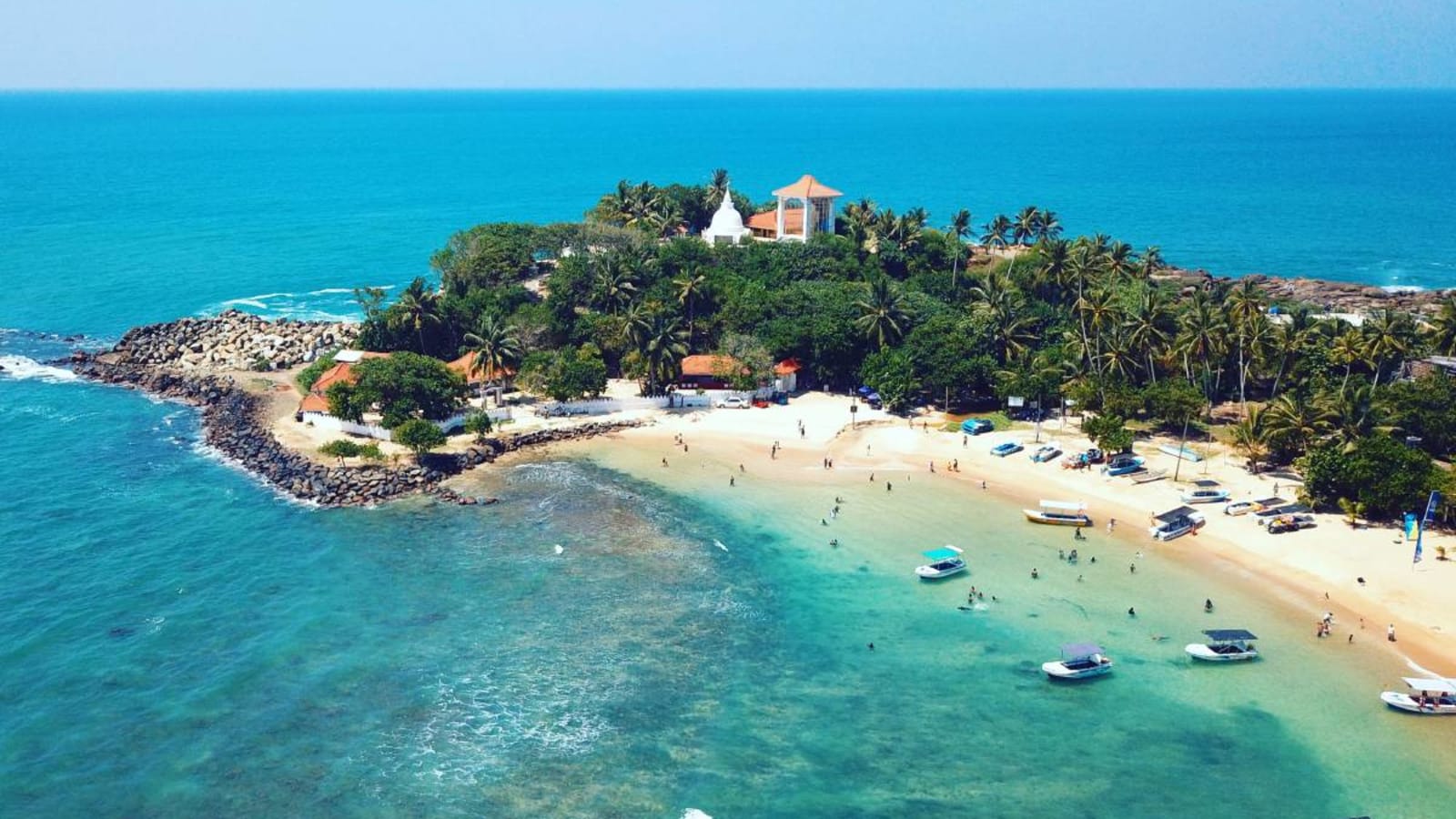 Aerial view of Unawatuna Beach