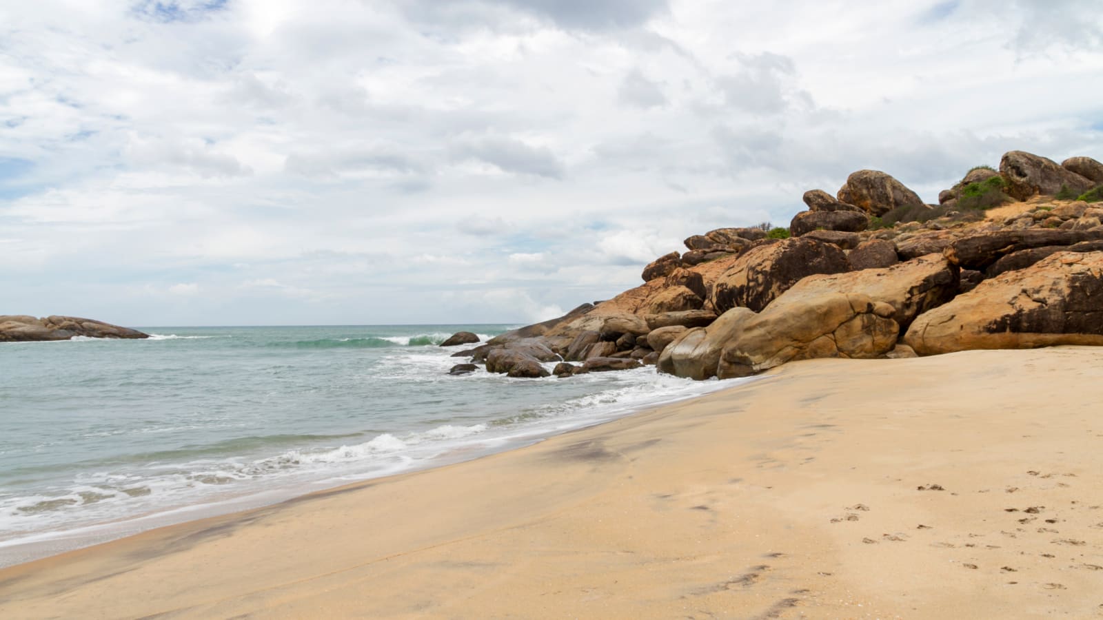 Rocky outcrop on the beach