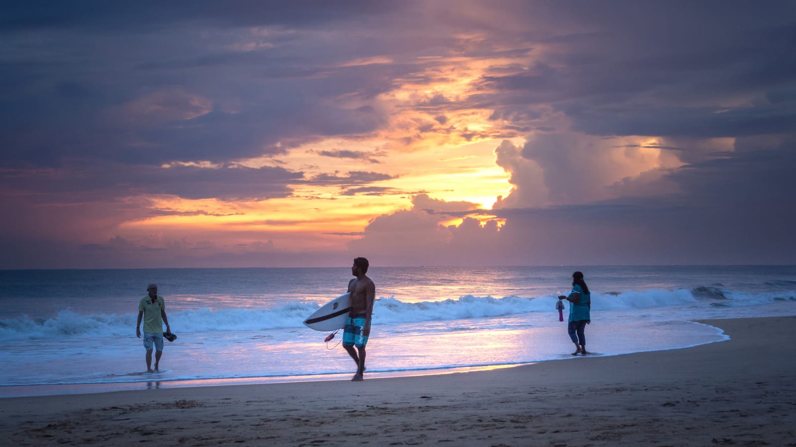 Surfers in Hikkaduwa